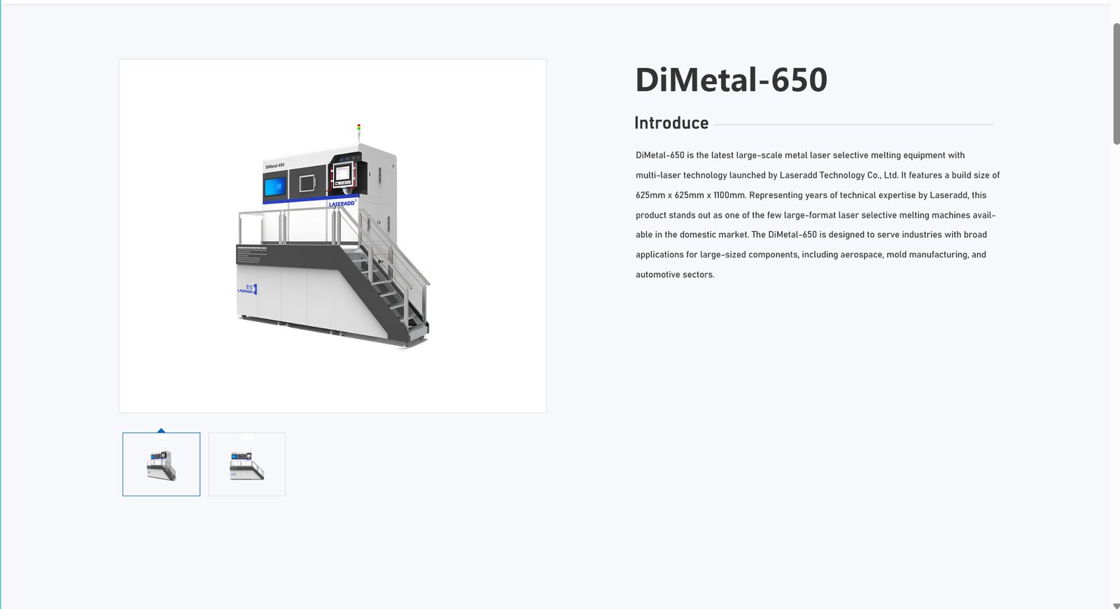 DiMetal-650: Large-Scale Metal Laser Selective Melting Equipment with Multi-Laser Technology