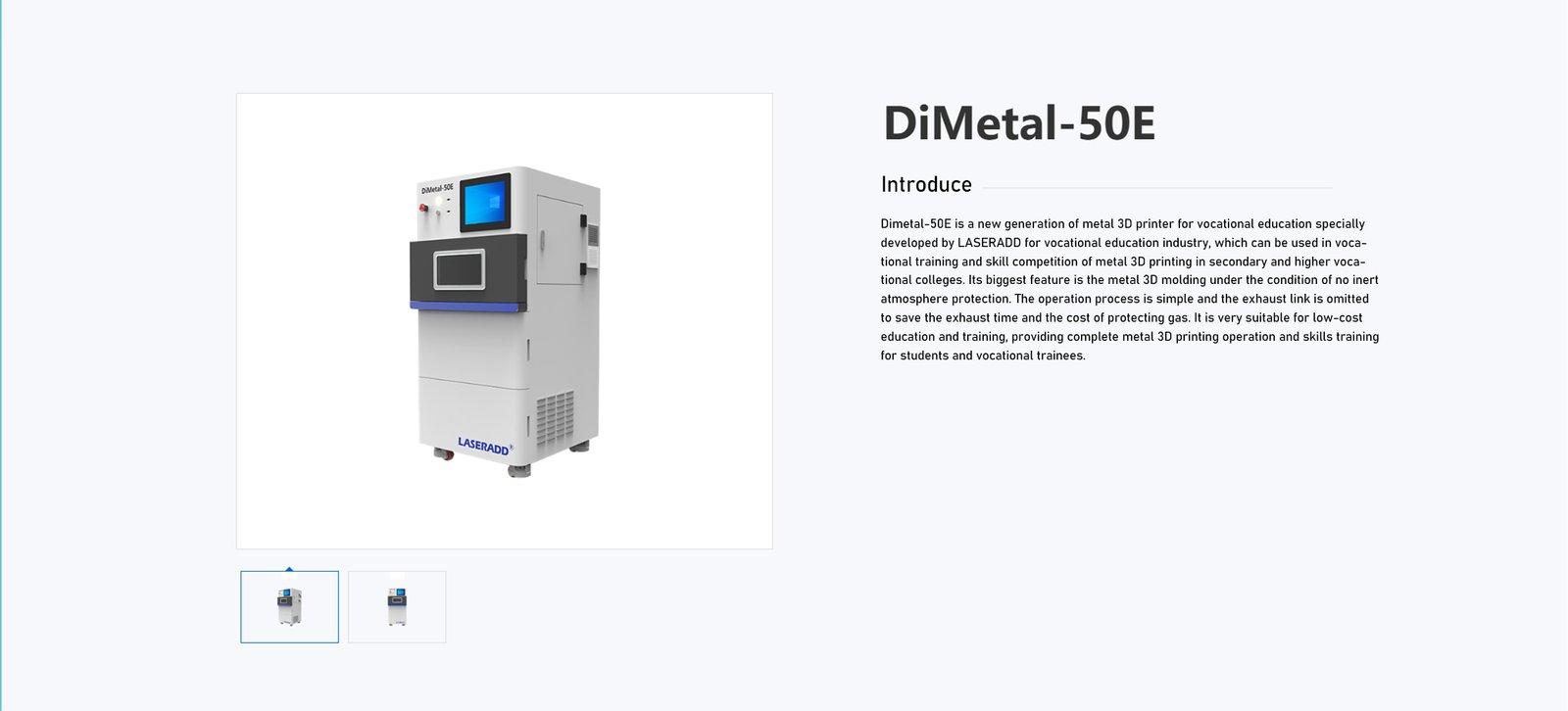 DiMetal-50E: Metal 3D Printer for Vocational Education and Training