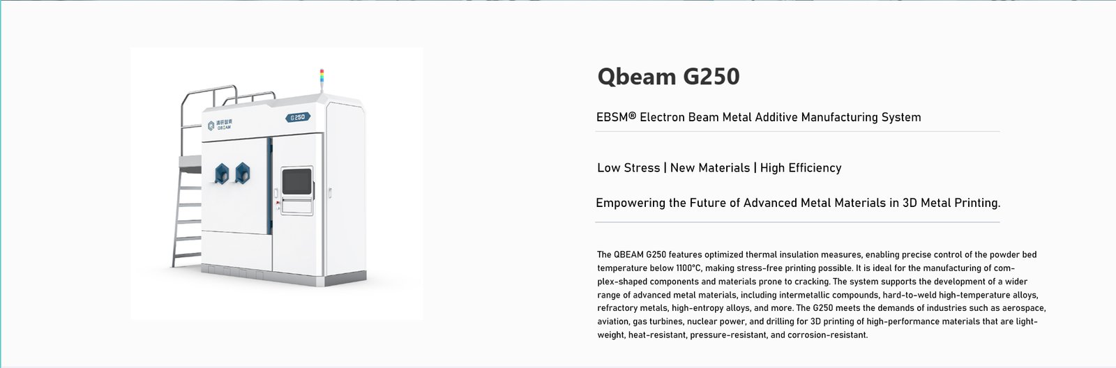 Qbeam G250 - EBSM® Electron Beam Metal Additive Manufacturing System