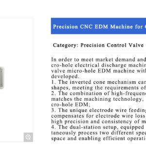 Precision CNC EDM Machine for Control Valve Micro-Holes (Dual Station)
